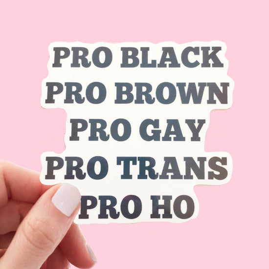 Pro Black Pro Brown Pro Gay Pro Trans Pro Ho Sticker-sticker-Crimson and Clover Studio