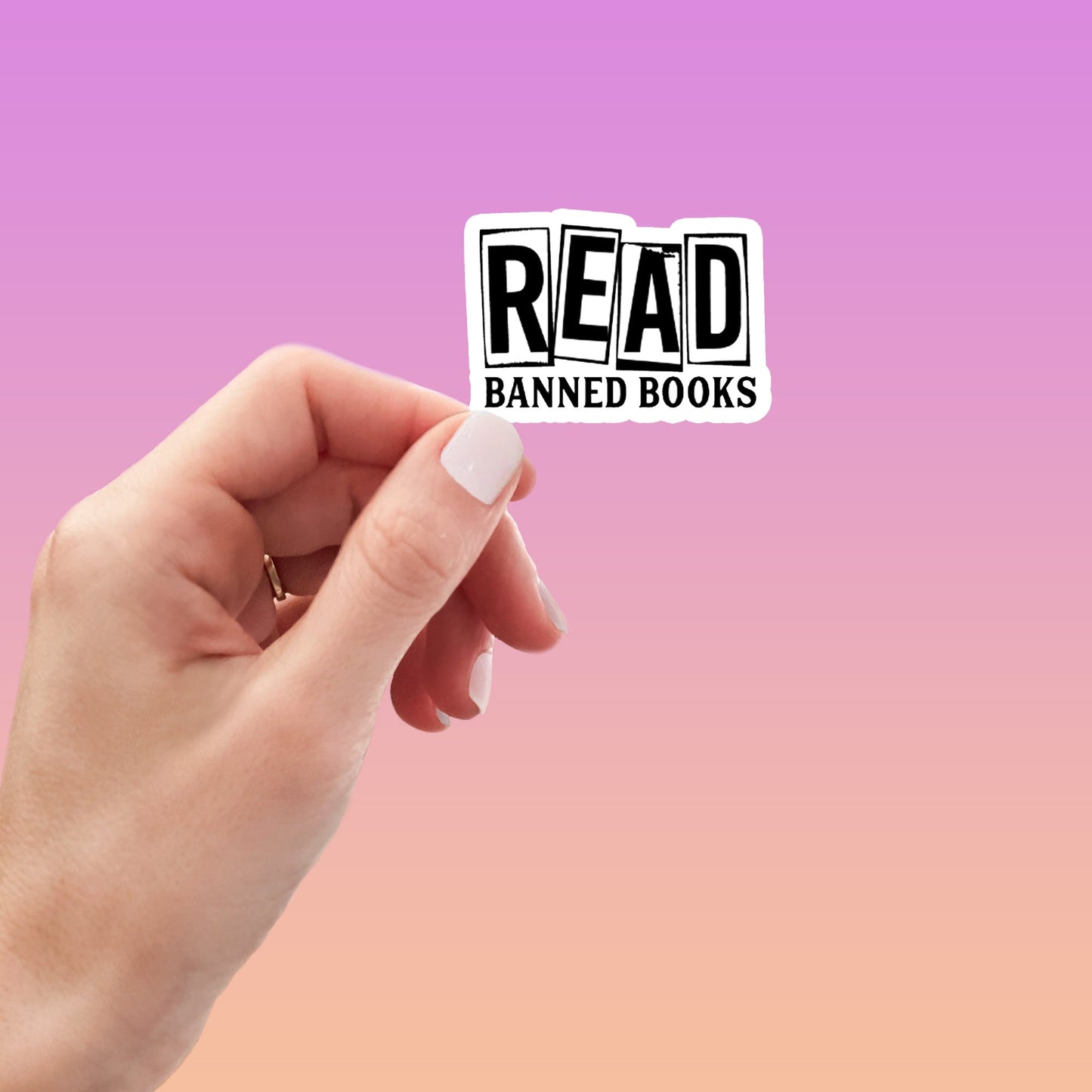 Read Banned Books Funny Sticker-sticker-Crimson and Clover Studio