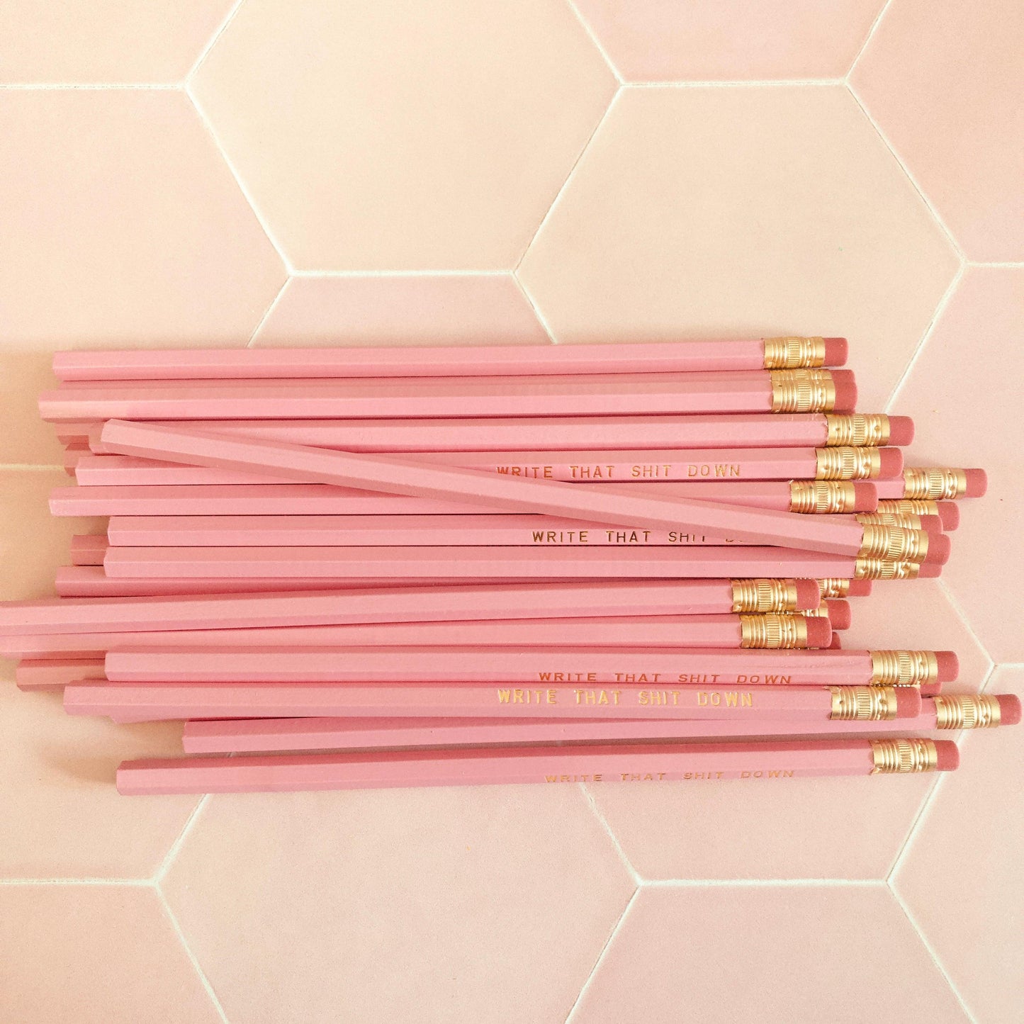 Single Write That Shit Down Pink Swear Pencil-Pencils-Crimson and Clover Studio