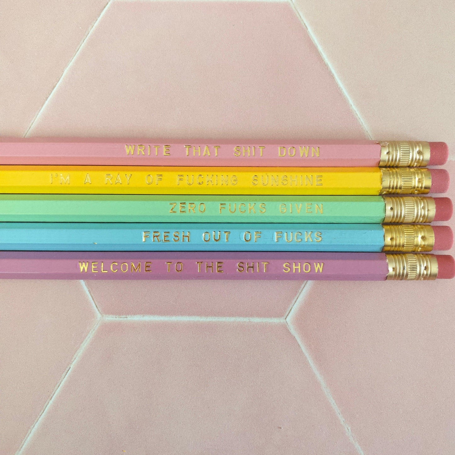 Swear Word Pencil Pack-Pencils-Crimson and Clover Studio
