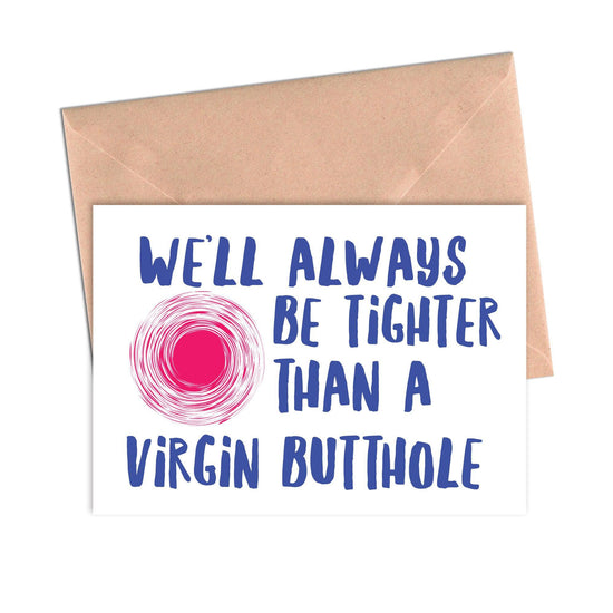 Load image into Gallery viewer, Virgin Butthole Funny Friendship Card-Friendship Cards-Crimson and Clover Studio
