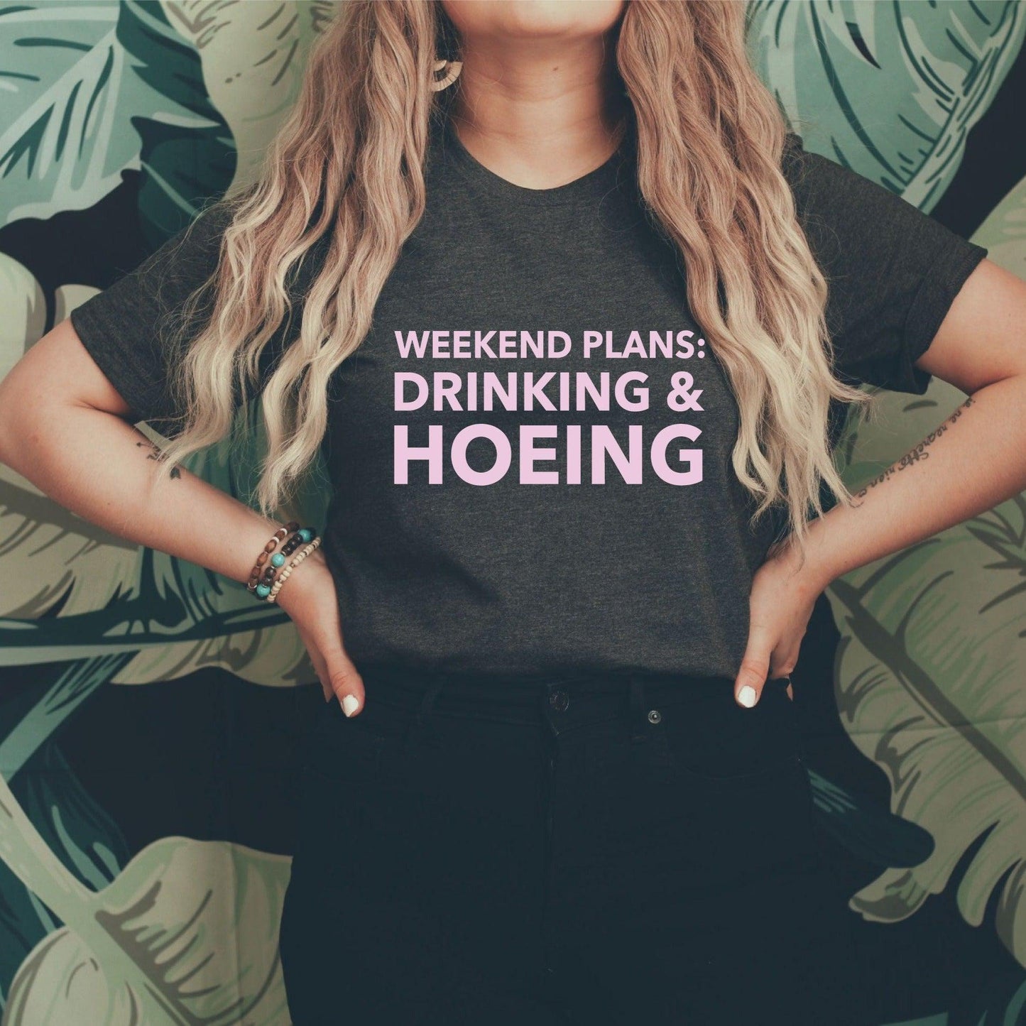 Weekend Plans: Drinking & Hoeing Shirt-Tees-Crimson and Clover Studio