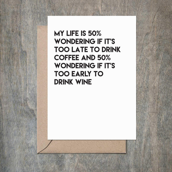 Wine and Coffee Funny Friendship Card-Friendship Cards-Crimson and Clover Studio