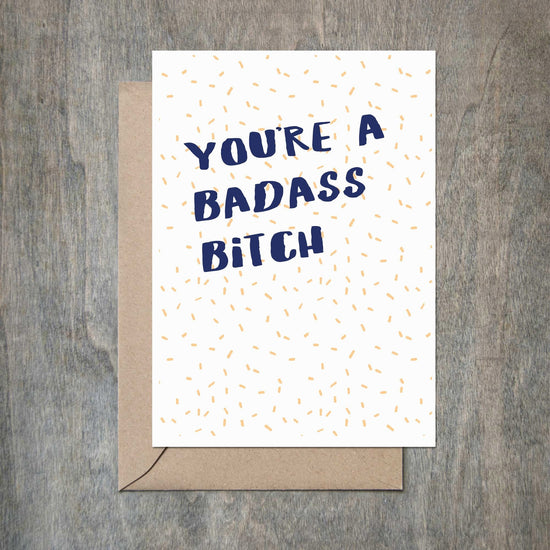 You're a Badass Bitch Funny Friendship Card-Friendship Cards-Crimson and Clover Studio